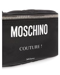 schwarze Segeltuch Bauchtasche von Moschino