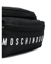 schwarze Segeltuch Bauchtasche von Moschino