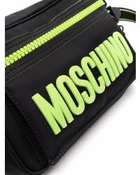 schwarze Segeltuch Bauchtasche von Moschino