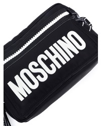 schwarze Segeltuch Bauchtasche von Moschino