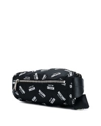 schwarze Segeltuch Bauchtasche von Moschino