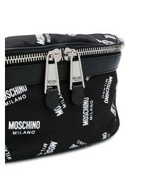 schwarze Segeltuch Bauchtasche von Moschino