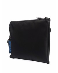 schwarze Segeltuch Clutch Handtasche von Moschino