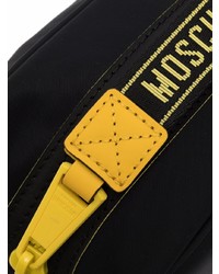 schwarze Segeltuch Clutch Handtasche von Moschino
