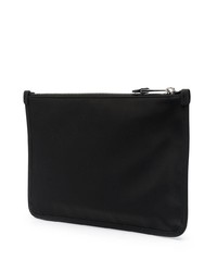 schwarze Segeltuch Clutch Handtasche von Moschino