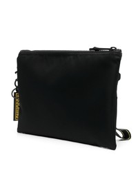 schwarze Segeltuch Clutch Handtasche von Moschino