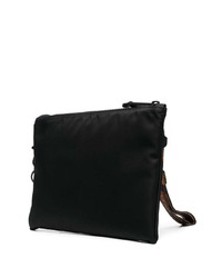 schwarze Segeltuch Clutch Handtasche von Moschino