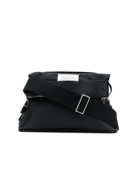 schwarze Segeltuch Clutch Handtasche von Maison Margiela