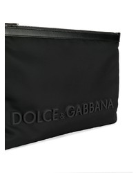 schwarze Segeltuch Clutch Handtasche von Dolce & Gabbana