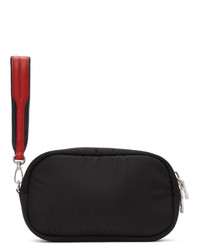 schwarze Segeltuch Clutch von Prada