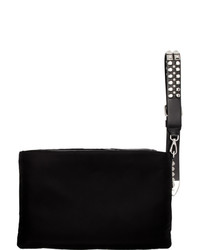 schwarze Segeltuch Clutch von Prada