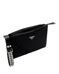 schwarze Segeltuch Clutch von Prada