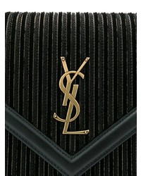 schwarze Segeltuch Clutch von Saint Laurent