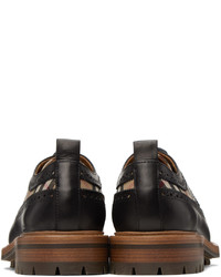 schwarze Segeltuch Derby Schuhe mit Karomuster von Burberry