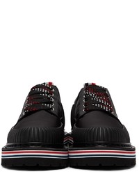 schwarze Segeltuch Derby Schuhe von Thom Browne