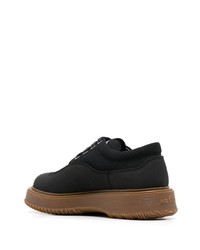 schwarze Segeltuch Derby Schuhe von Hogan