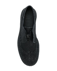 schwarze Segeltuch Derby Schuhe von Yohji Yamamoto