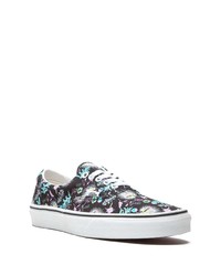 schwarze Segeltuch niedrige Sneakers mit Blumenmuster von Vans