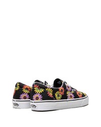 schwarze Segeltuch niedrige Sneakers mit Blumenmuster von Vans