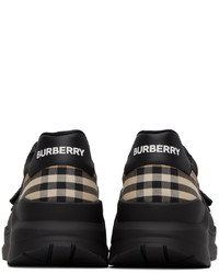 schwarze Segeltuch niedrige Sneakers mit Karomuster von Burberry