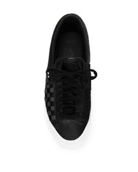 schwarze Segeltuch niedrige Sneakers mit Karomuster von Vans