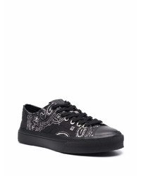 schwarze Segeltuch niedrige Sneakers mit Paisley-Muster von Givenchy