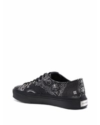 schwarze Segeltuch niedrige Sneakers mit Paisley-Muster von Givenchy