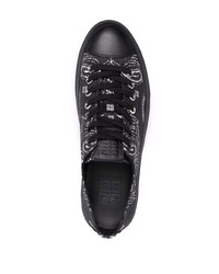 schwarze Segeltuch niedrige Sneakers mit Paisley-Muster von Givenchy