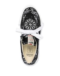 schwarze Segeltuch niedrige Sneakers mit Paisley-Muster von Maison Mihara Yasuhiro