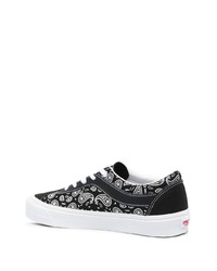 schwarze Segeltuch niedrige Sneakers mit Paisley-Muster von Vans