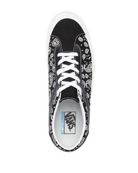 schwarze Segeltuch niedrige Sneakers mit Paisley-Muster von Vans