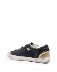 schwarze Segeltuch niedrige Sneakers mit Sternenmuster von Golden Goose