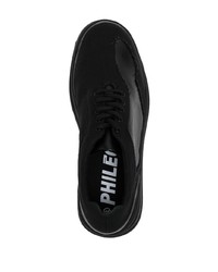 schwarze Segeltuch niedrige Sneakers von PHILEO PARIS