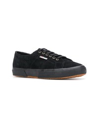 schwarze Segeltuch niedrige Sneakers von Superga