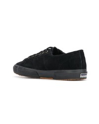 schwarze Segeltuch niedrige Sneakers von Superga