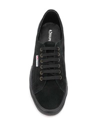 schwarze Segeltuch niedrige Sneakers von Superga