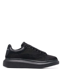 schwarze Segeltuch niedrige Sneakers von Alexander McQueen