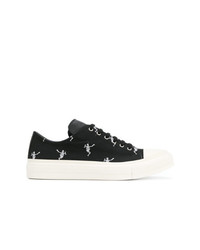 schwarze Segeltuch niedrige Sneakers von Alexander McQueen