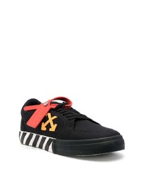 schwarze Segeltuch niedrige Sneakers von Off-White