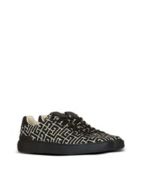 schwarze Segeltuch niedrige Sneakers von Balmain