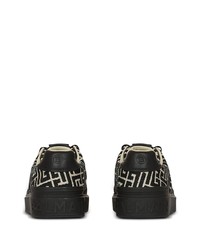 schwarze Segeltuch niedrige Sneakers von Balmain