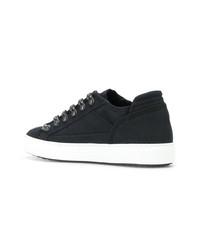 schwarze Segeltuch niedrige Sneakers von DSQUARED2