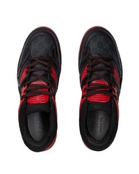 schwarze Segeltuch niedrige Sneakers von Gucci