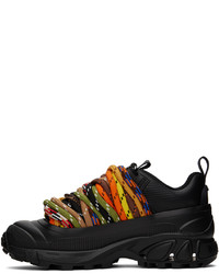 schwarze Segeltuch niedrige Sneakers von Burberry