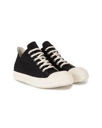 schwarze Segeltuch niedrige Sneakers von Rick Owens DRKSHDW