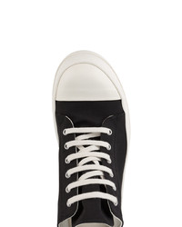 schwarze Segeltuch niedrige Sneakers von Rick Owens DRKSHDW