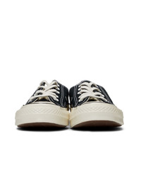 schwarze Segeltuch niedrige Sneakers von Converse