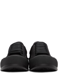 schwarze Segeltuch niedrige Sneakers von Alexander McQueen