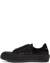 schwarze Segeltuch niedrige Sneakers von Alexander McQueen