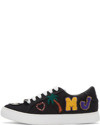 schwarze Segeltuch niedrige Sneakers von Marc Jacobs